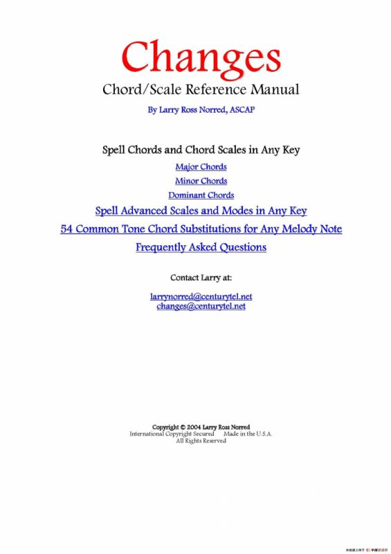 常见爵士音阶（P.1——20）