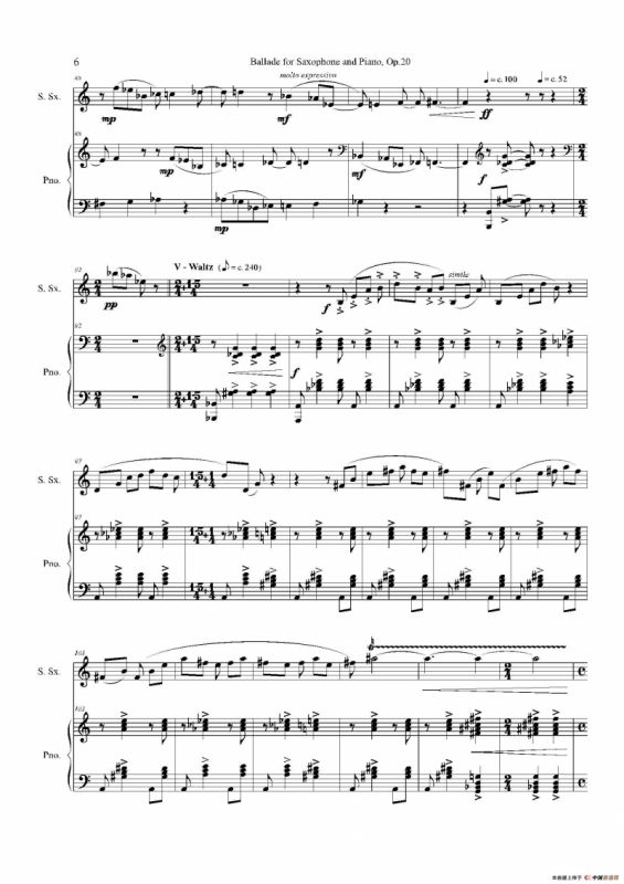 Ballade（叙事曲）Op.20（高音萨克斯+钢琴伴奏）