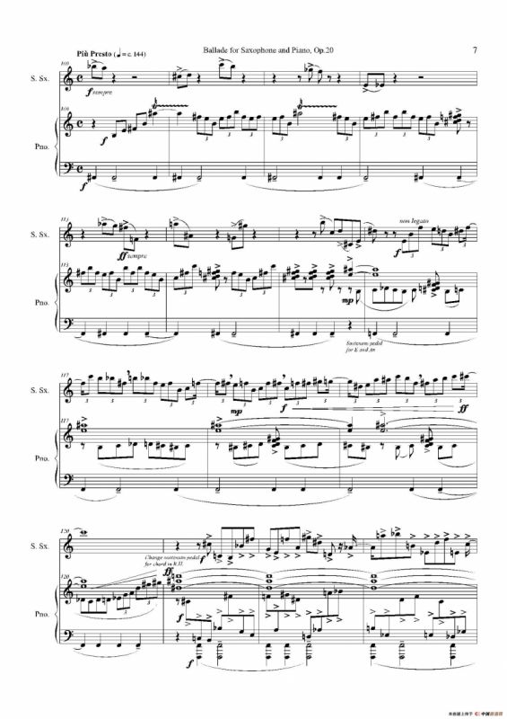 Ballade（叙事曲）Op.20（高音萨克斯+钢琴伴奏）