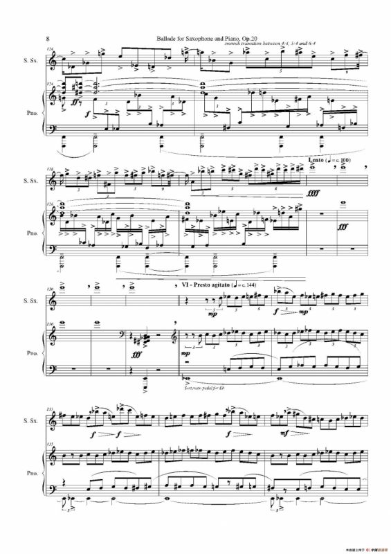 Ballade（叙事曲）Op.20（高音萨克斯+钢琴伴奏）