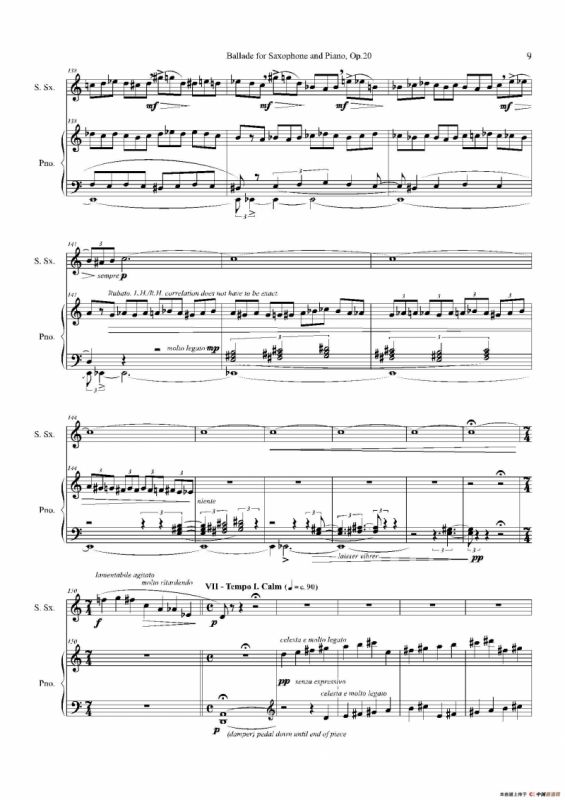 Ballade（叙事曲）Op.20（高音萨克斯+钢琴伴奏）