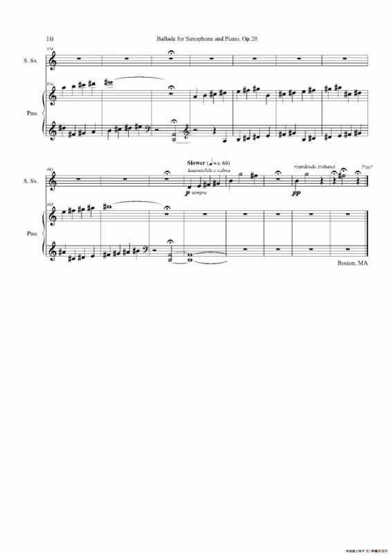 Ballade（叙事曲）Op.20（高音萨克斯+钢琴伴奏）