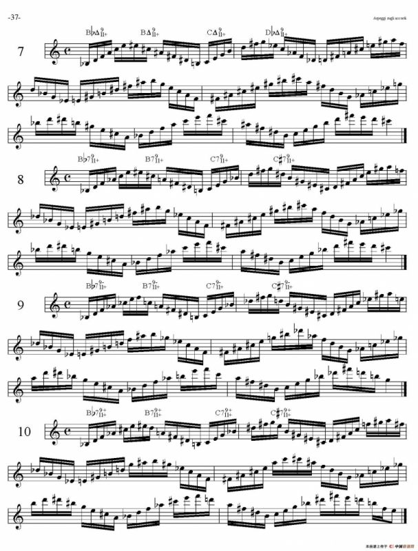 Sax Arpeggi sassofono F（音阶练习（下））