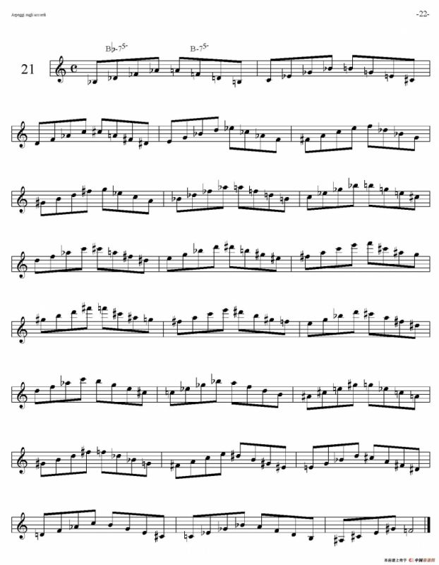 Sax Arpeggi sassofono F（音阶练习（上）21——28）