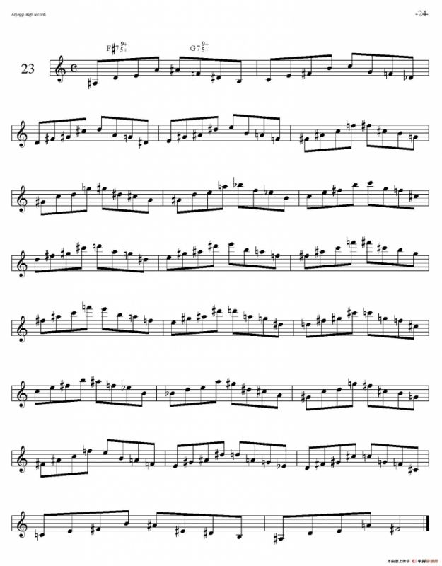 Sax Arpeggi sassofono F（音阶练习（上）21——28）