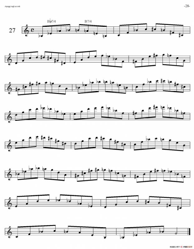 Sax Arpeggi sassofono F（音阶练习（上）21——28）