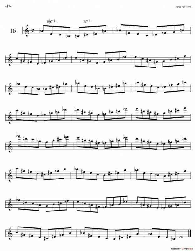 Sax Arpeggi sassofono F（音阶练习（上）16——20）