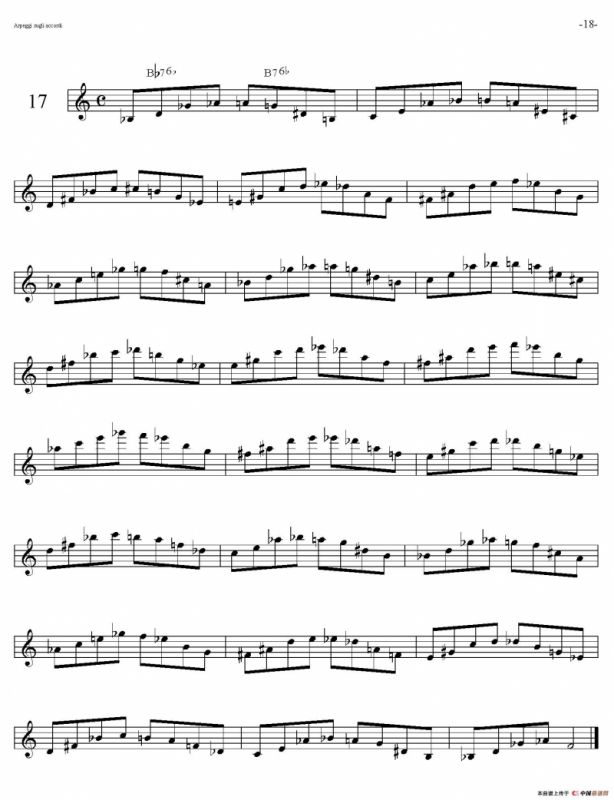 Sax Arpeggi sassofono F（音阶练习（上）16——20）