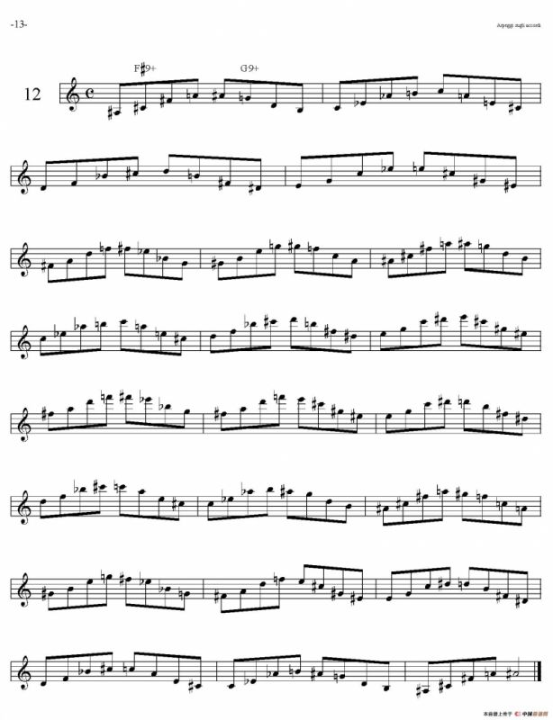 Sax Arpeggi sassofono F（音阶练习（上）11——15）