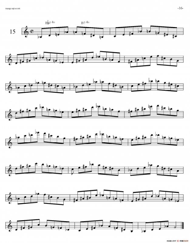 Sax Arpeggi sassofono F（音阶练习（上）11——15）