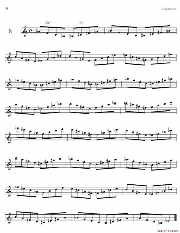 Sax Arpeggi sassofono F（音阶练习（上）6——10）