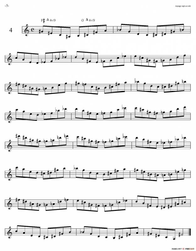 Sax Arpeggi sassofono F（音阶练习（上）1——5）