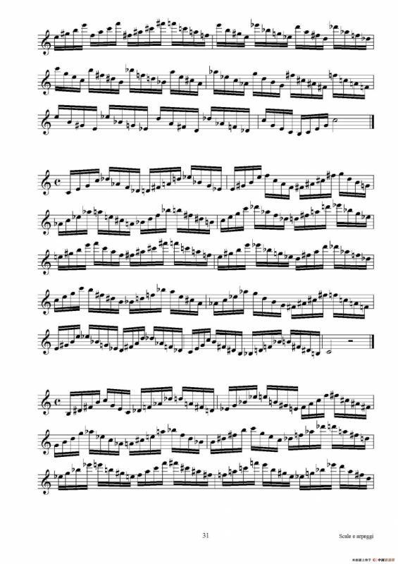 实用的萨克斯音阶练习曲集（P31——46）