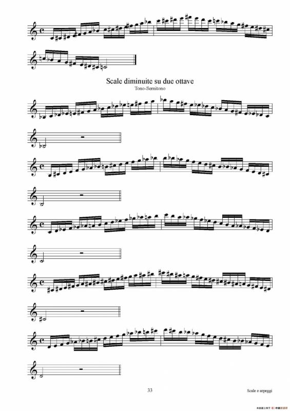 实用的萨克斯音阶练习曲集（P31——46）