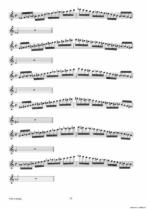 实用的萨克斯音阶练习曲集（P31——46）