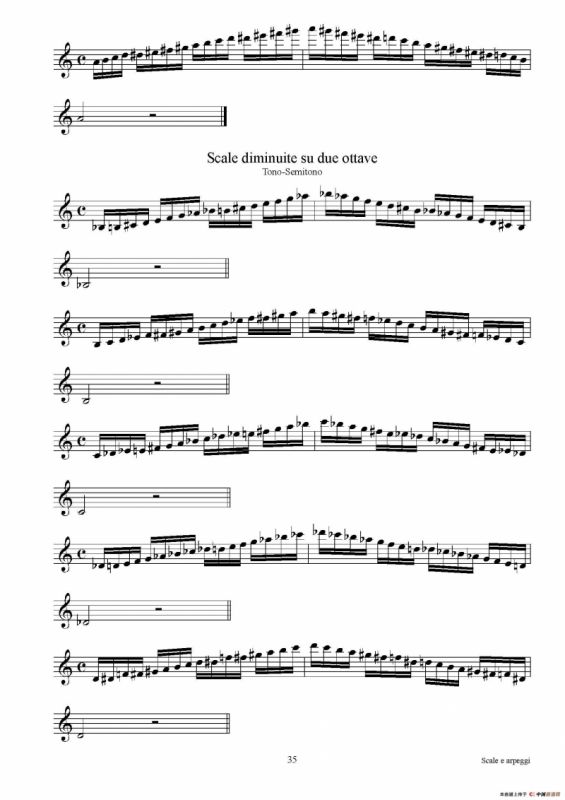 实用的萨克斯音阶练习曲集（P31——46）