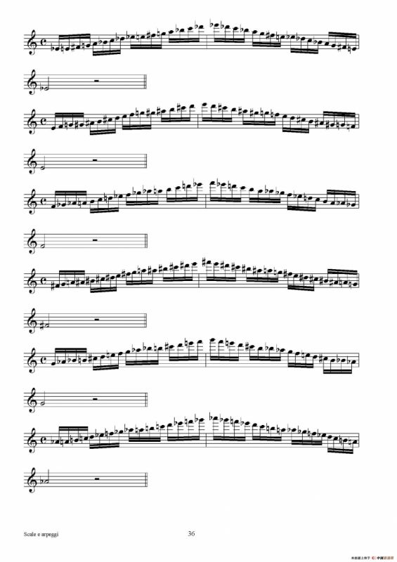 实用的萨克斯音阶练习曲集（P31——46）