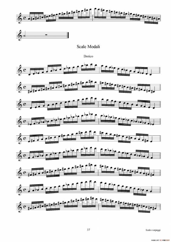 实用的萨克斯音阶练习曲集（P31——46）