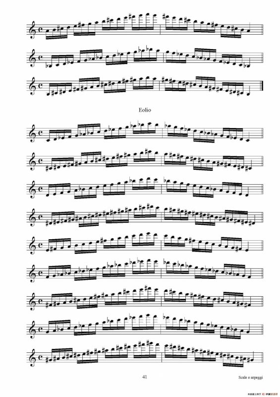 实用的萨克斯音阶练习曲集（P31——46）