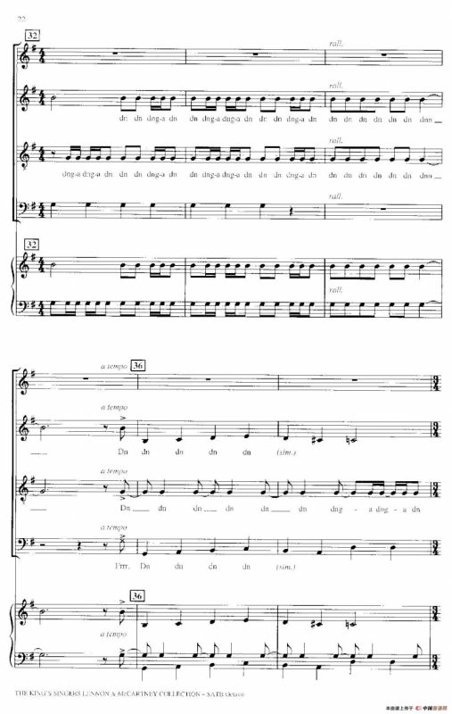 Blackbird（四重奏+钢琴伴奏）