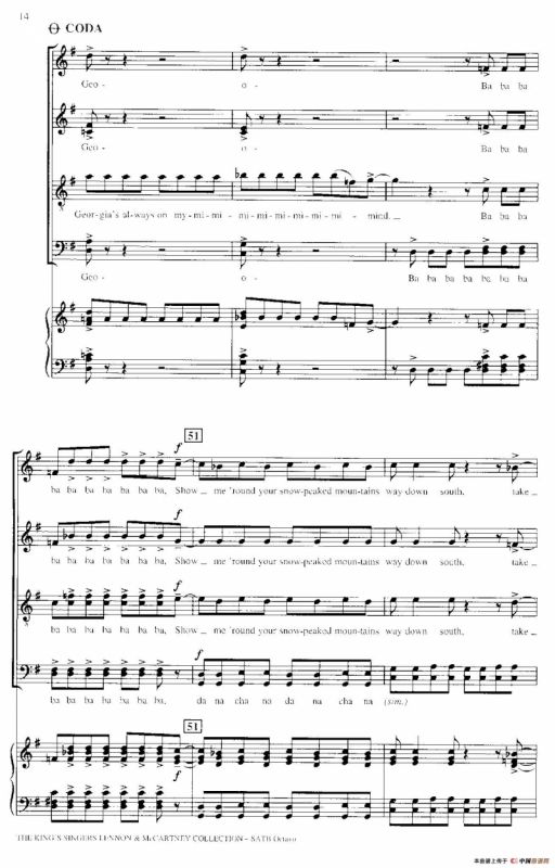 Back in the U.S.S.R. （四重奏+钢琴伴奏）