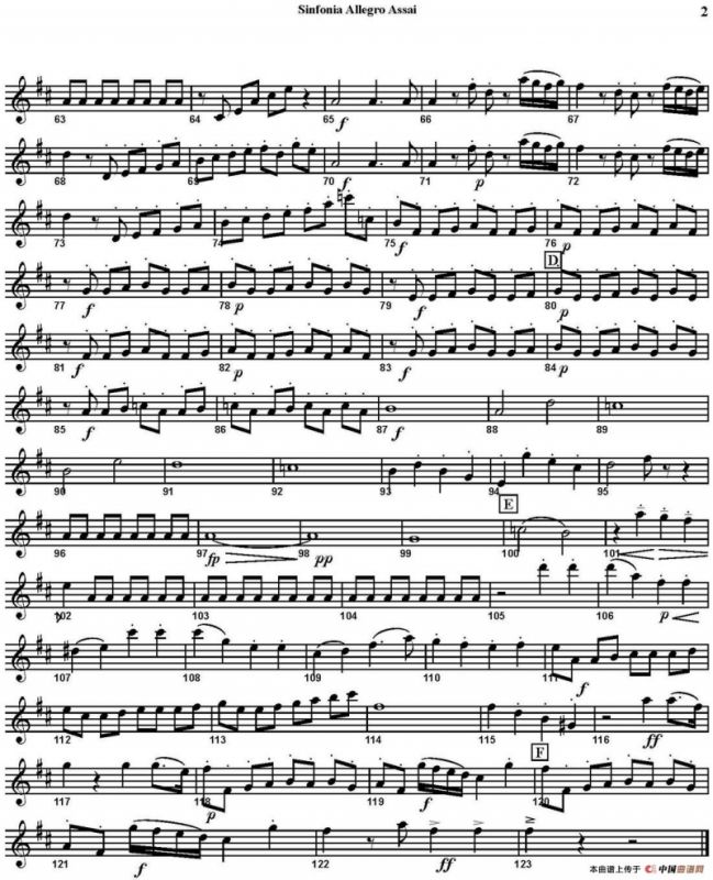 SINFONIA First Movement：Allegro Assai（四重奏·中音萨克斯分谱）