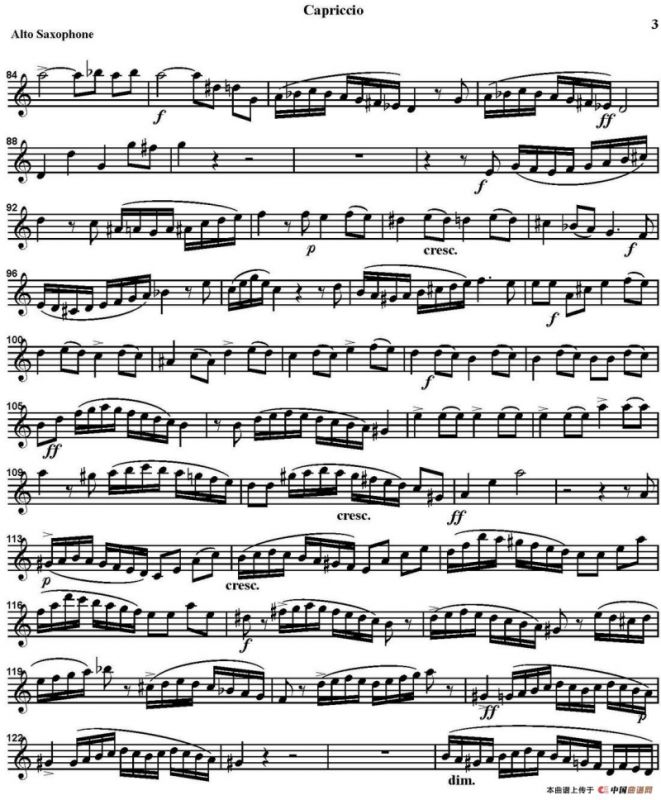 CAPRICCIO（四重奏·中音萨克斯分谱）