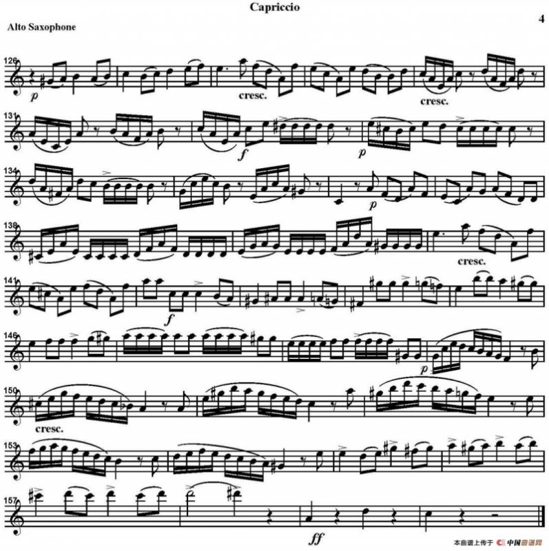 CAPRICCIO（四重奏·中音萨克斯分谱）