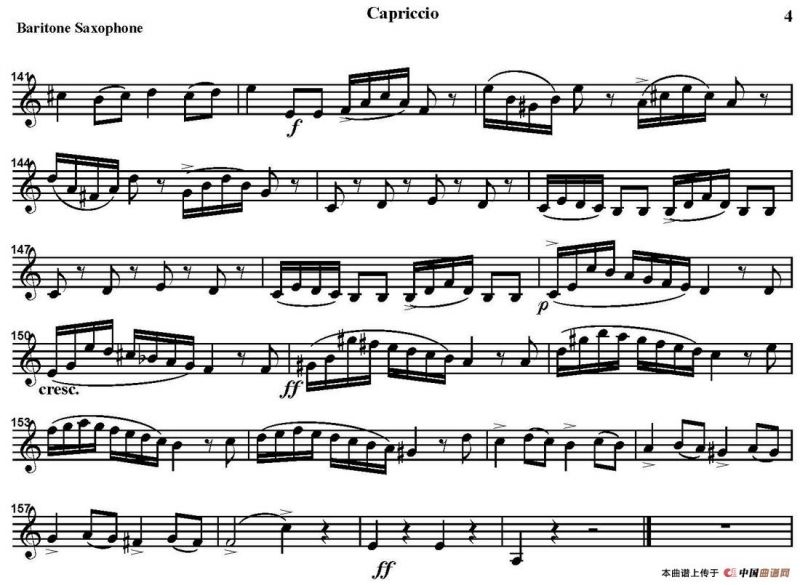 CAPRICCIO（四重奏·上低音萨克斯分谱）