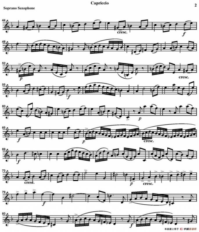 CAPRICCIO（四重奏·高音萨克斯分谱）