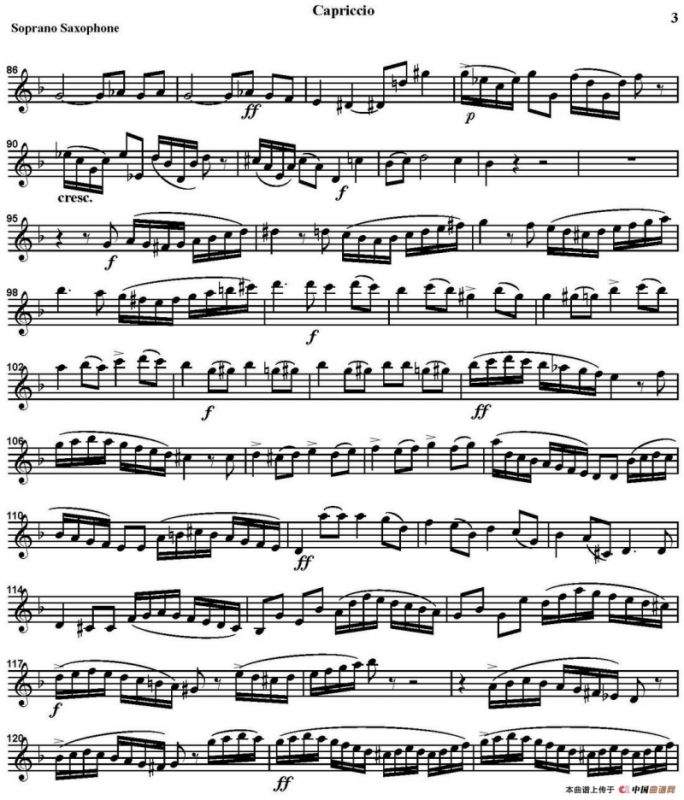 CAPRICCIO（四重奏·高音萨克斯分谱）