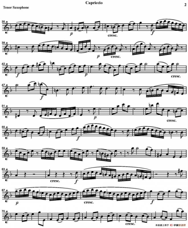 CAPRICCIO（四重奏·次中音萨克斯分谱）