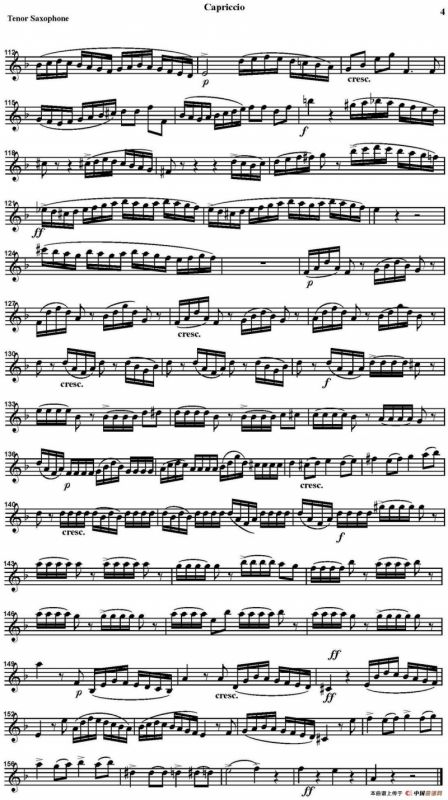 CAPRICCIO（四重奏·次中音萨克斯分谱）