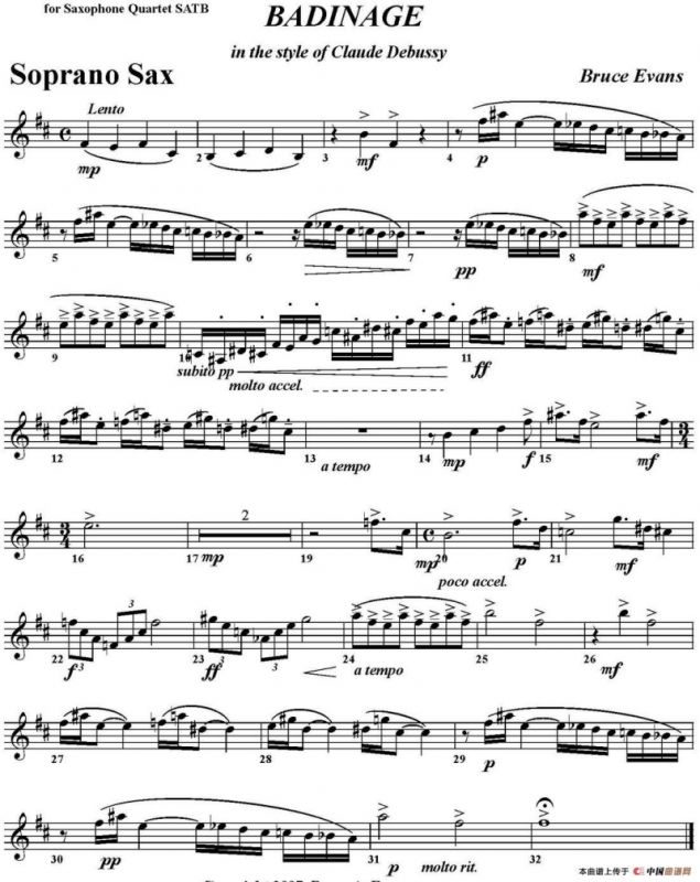 BADINAGE（四重奏·高音萨克斯分谱）