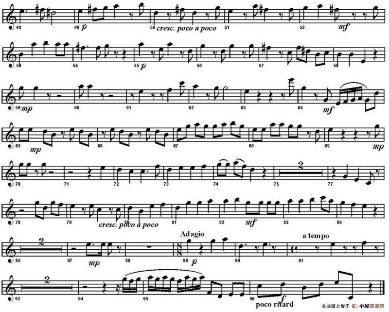 So Shall the Lute And Harp Awake（四重奏·次中音萨克斯分谱）