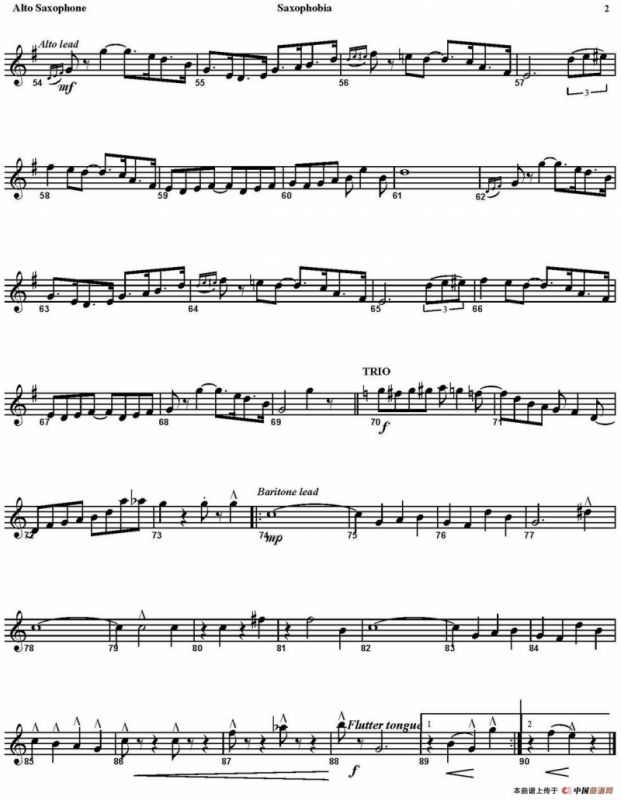 SAXOPHOBIA（四重奏·中音萨克斯分谱）