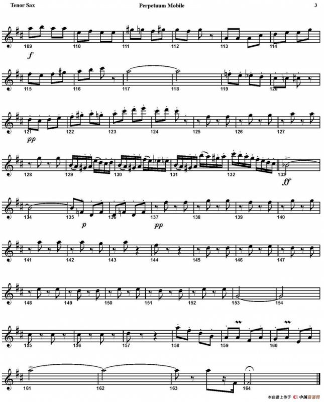 PERPETUUM MOBILE（四重奏·次中音萨克斯分谱）