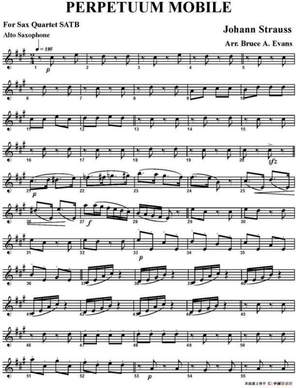 PERPETUUM MOBILE（四重奏·中音萨克斯分谱）