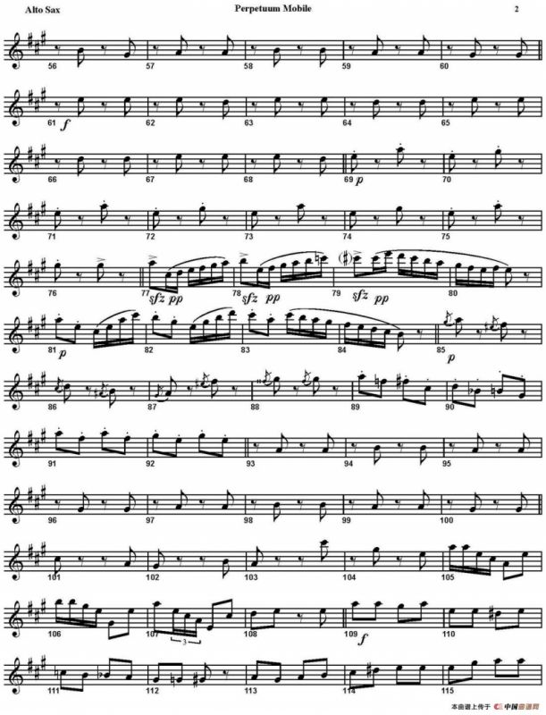 PERPETUUM MOBILE（四重奏·中音萨克斯分谱）