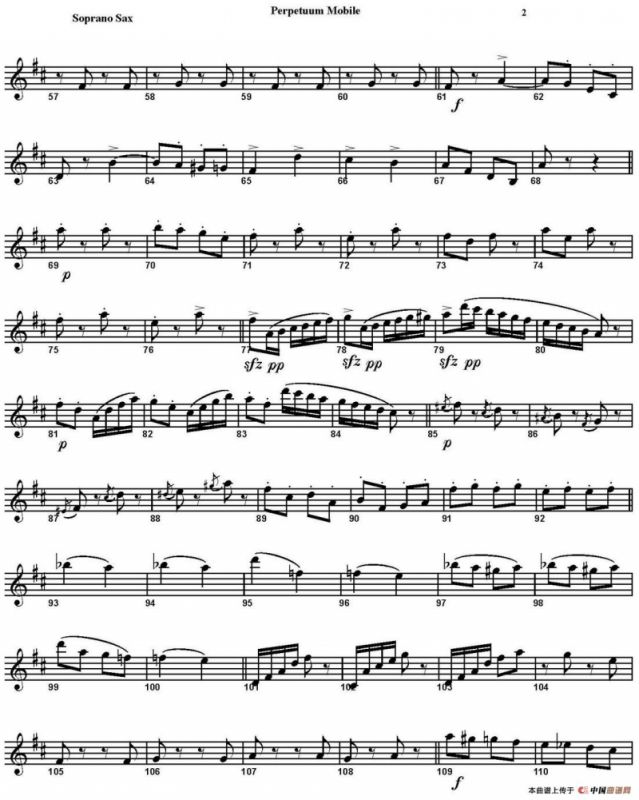 PERPETUUM MOBILE（四重奏·高音萨克斯分谱）