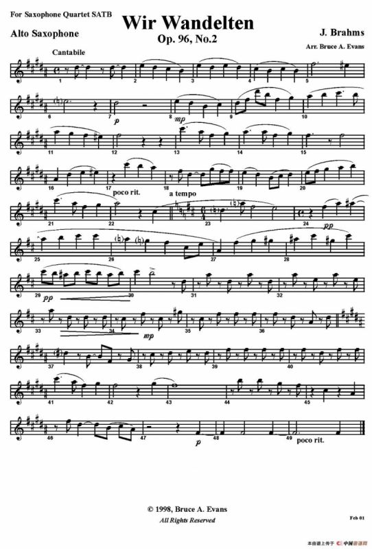 Wir Wandelten（五重奏）