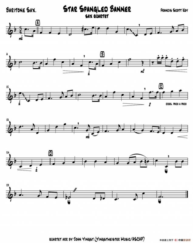 STAR SPANGLED BANNER（五重奏）