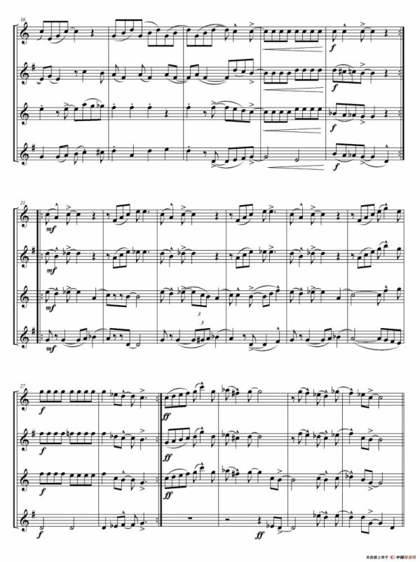 In The Mood（情绪）（四重奏总谱）