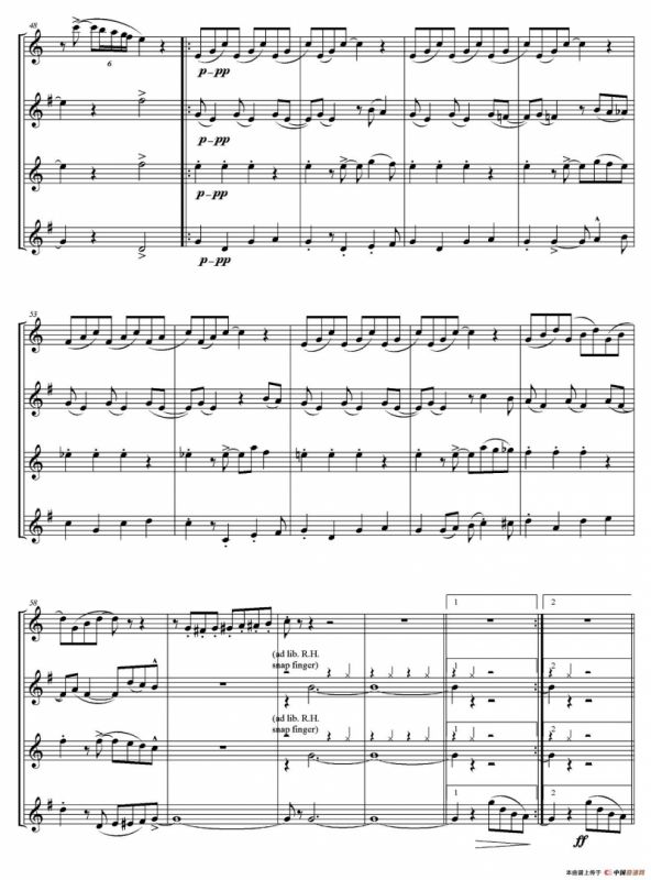 In The Mood（情绪）（四重奏总谱）