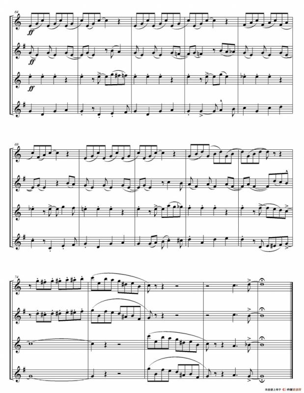 In The Mood（情绪）（四重奏总谱）