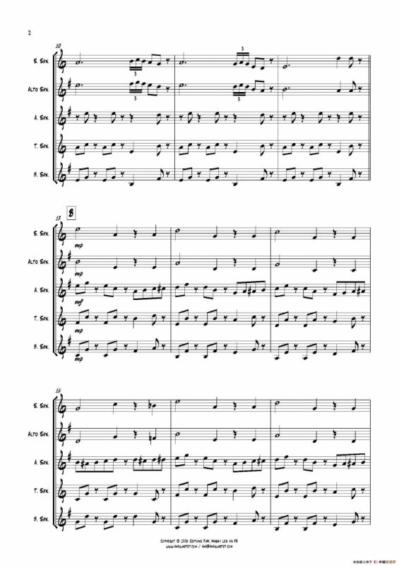 Take Five（无伴奏爵士五重奏总谱）