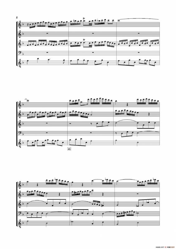 巴赫G小调赋格（五重奏）