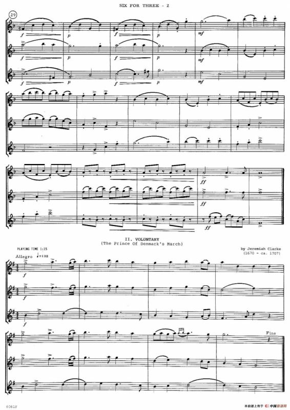 six for three（次中音三重奏总谱）