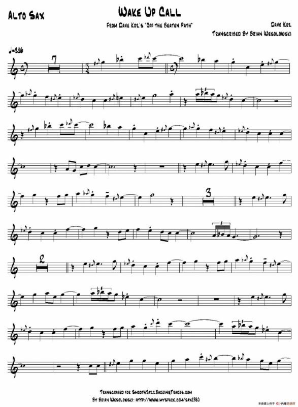 Wake Up Call（中音萨克斯）