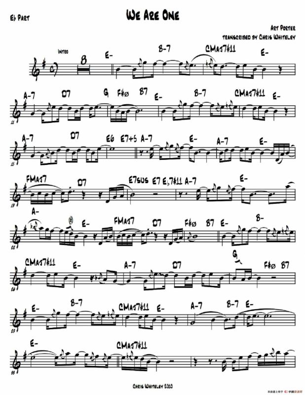 We Are One（中音萨克斯）